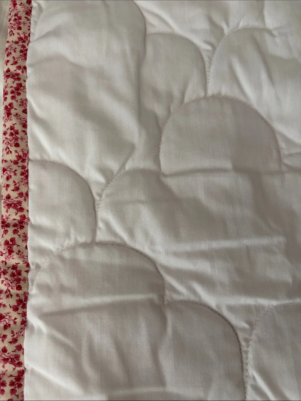 Handmade Star Patchwork Quilt in Pink and White